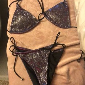 SHEIN bikini Small- beautifully shimmery with shades of purple,blue,and magenta